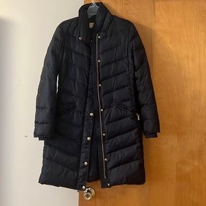 Michael Kors navy puffer, long coat